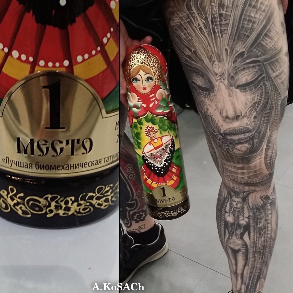 Александр Косач: лучшая татуировка в стиле биомеханика